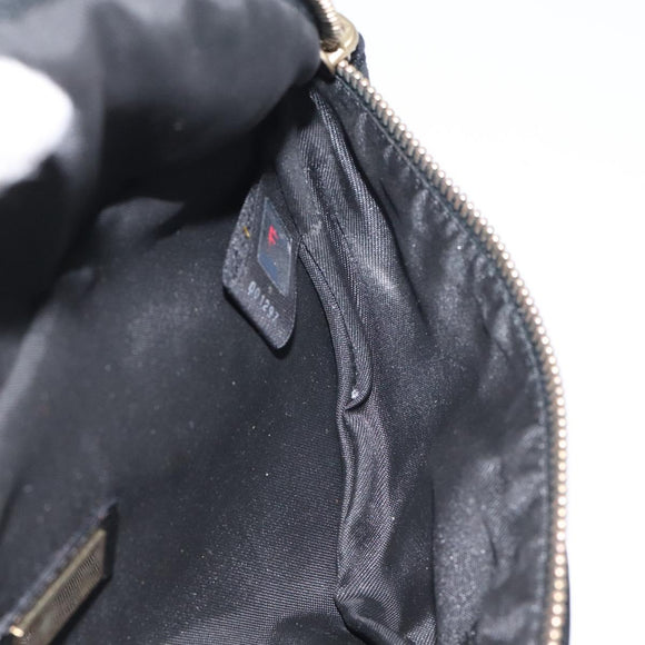 FENDI Zucchino Canvas Body Bag Black Gold Auth yk18113