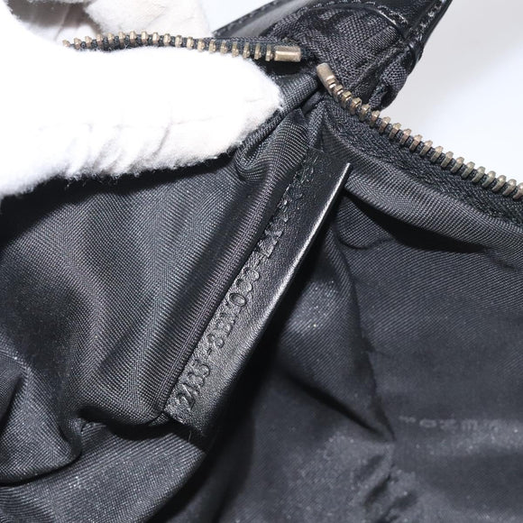 FENDI Zucchino Canvas Body Bag Black Gold Auth yk18113