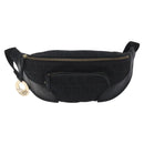 FENDI Zucchino Canvas Body Bag Black Gold Auth yk18113-13