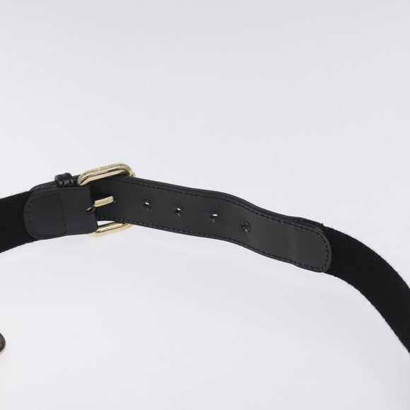 FENDI Zucchino Canvas Body Bag Black Gold Auth yk18113