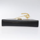 Salvatore Ferragamo Gancini Chain Shoulder Bag Leather Black Gold Auth yk18121-9