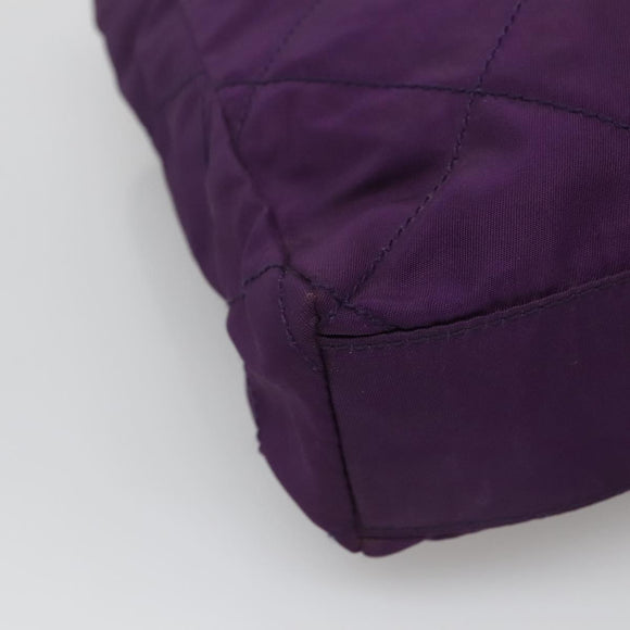 PRADA Quilted Chain Shoulder Bag Nylon Purple Gold Auth yk18126