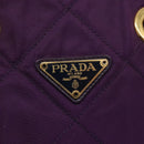 PRADA Quilted Chain Shoulder Bag Nylon Purple Gold Auth yk18126-18