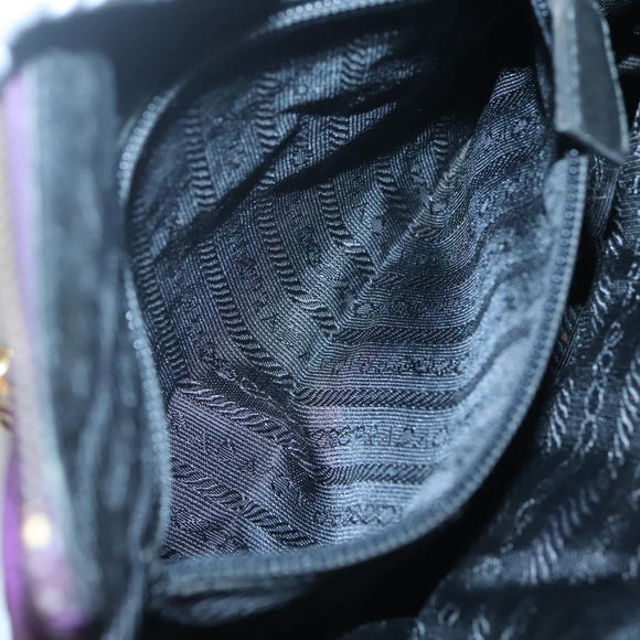 PRADA Quilted Chain Shoulder Bag Nylon Purple Gold Auth yk18126