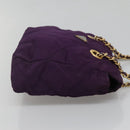 PRADA Quilted Chain Shoulder Bag Nylon Purple Gold Auth yk18126-3