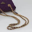 PRADA Quilted Chain Shoulder Bag Nylon Purple Gold Auth yk18126-7