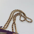 PRADA Quilted Chain Shoulder Bag Nylon Purple Gold Auth yk18126-8
