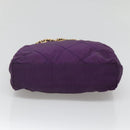 PRADA Quilted Chain Shoulder Bag Nylon Purple Gold Auth yk18126-5