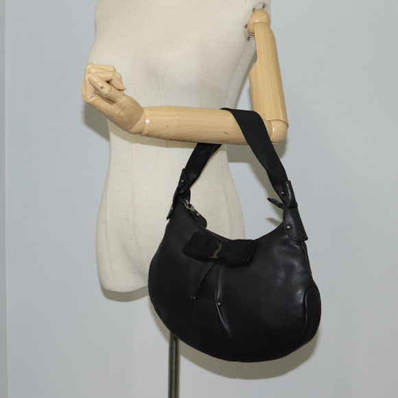 Salvatore Ferragamo Vala Shoulder Bag Leather Black Auth yk18131V