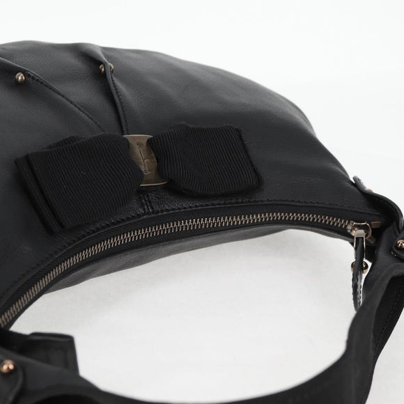 Salvatore Ferragamo Vala Shoulder Bag Leather Black Auth yk18131V