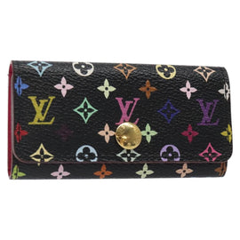 LOUIS VUITTON Multicolor Multicles 4 Key Case Black M93732 LV Auth yk18132