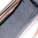 FENDI Pecan Canvas Hand Bag Brown Black gold Auth yk18138-11