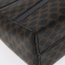 CELINE Macadam Canvas Shoulder Bag PVC Leather Black Gold Auth yk18139-14