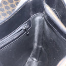 CELINE Macadam Canvas Shoulder Bag PVC Leather Black Gold Auth yk18139-18