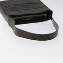 CELINE Macadam Canvas Shoulder Bag PVC Leather Black Gold Auth yk18139-7