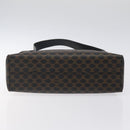 CELINE Macadam Canvas Shoulder Bag PVC Leather Black Gold Auth yk18139-5