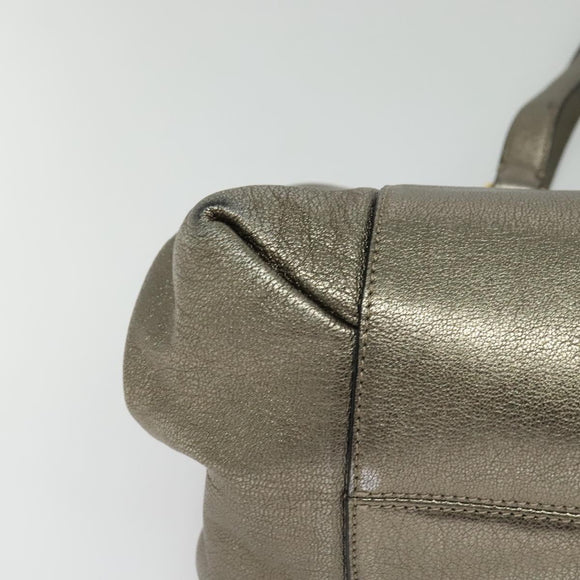 LOEWE Anagram Tote Bag Leather Gold Tone Auth yk18146