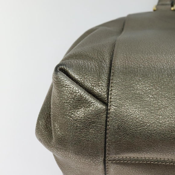 LOEWE Anagram Tote Bag Leather Gold Tone Auth yk18146