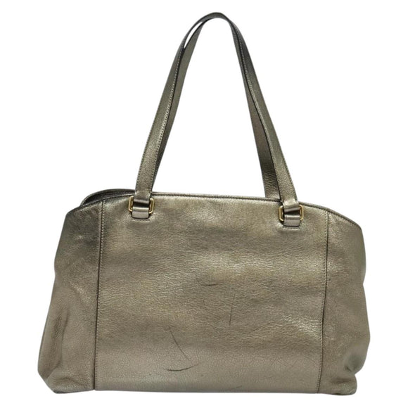 LOEWE Anagram Tote Bag Leather Gold Tone Auth yk18146