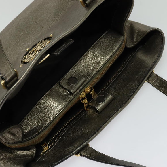 LOEWE Anagram Tote Bag Leather Gold Tone Auth yk18146