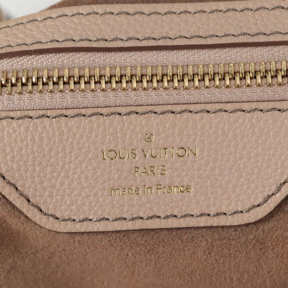 LOUIS VUITTON Monogram Punching Mahina XL Tote Bag Beige M93978 LV Auth yk18150A