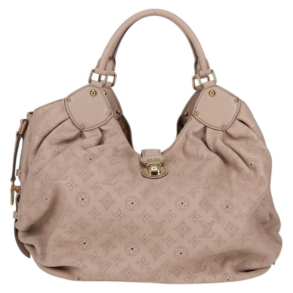 LOUIS VUITTON Monogram Punching Mahina XL Tote Bag Beige M93978 LV Auth yk18150A