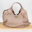 LOUIS VUITTON Monogram Punching Mahina XL Tote Bag Beige M93978 LV Auth yk18150A-12