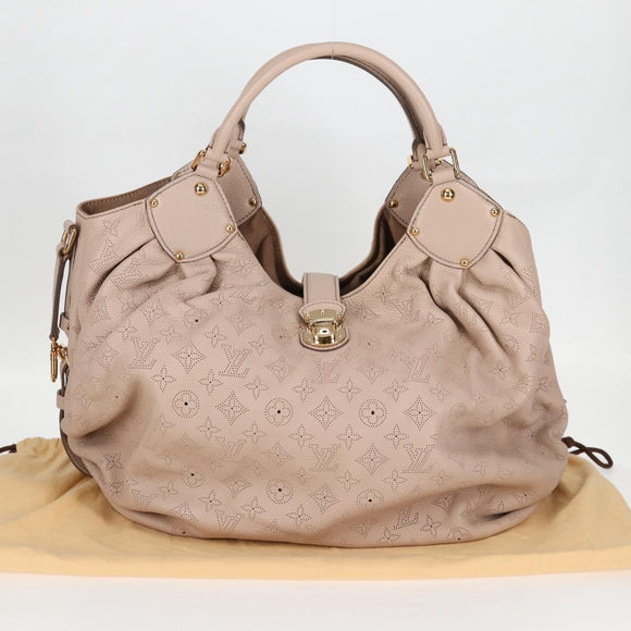 LOUIS VUITTON Monogram Punching Mahina XL Tote Bag Beige M93978 LV Auth yk18150A