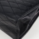 CHANEL Matelasse Hand Bag Lamb Skin Navy Gold CC Auth yk18152-15