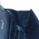 CHANEL Matelasse Hand Bag Lamb Skin Navy Gold CC Auth yk18152-19