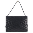 CHANEL Matelasse Hand Bag Lamb Skin Navy Gold CC Auth yk18152-2