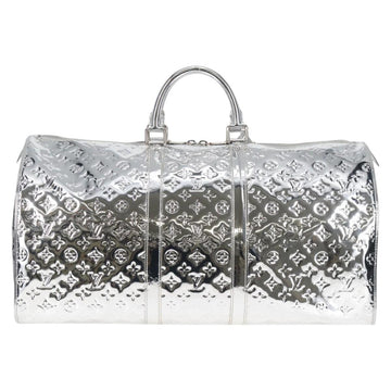 LOUIS VUITTON Monogram Miroir Keepall 55 Bag Silver Argent M95275 Auth yk18156SM - 0