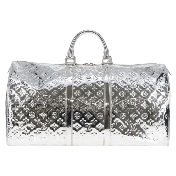 LOUIS VUITTON Monogram Miroir Keepall 55 Bag Silver Argent M95275 Auth yk18156SM