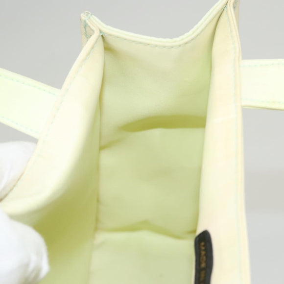 CHANEL COCO Mark Hand Bag Nylon Yellow Gold CC Auth yk18157