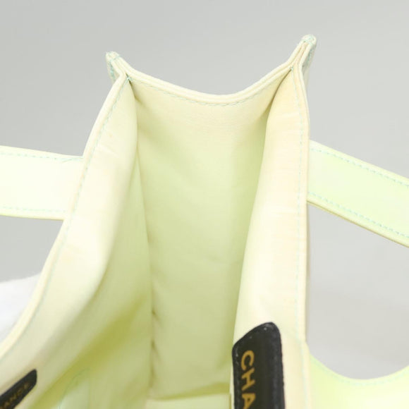 CHANEL COCO Mark Hand Bag Nylon Yellow Gold CC Auth yk18157