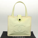 CHANEL COCO Mark Hand Bag Nylon Yellow Gold CC Auth yk18157-12