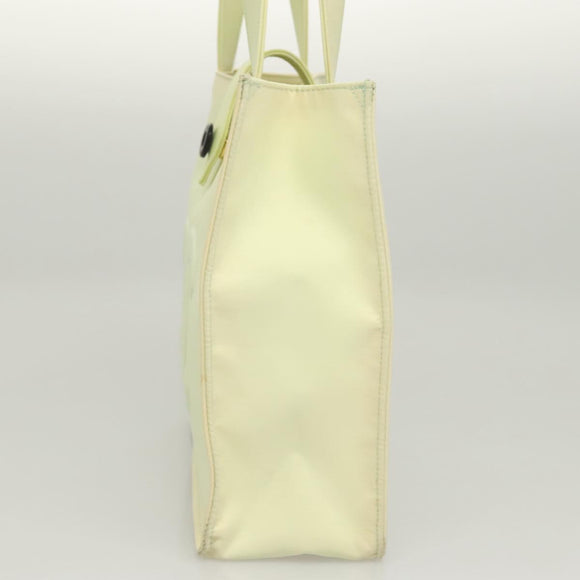 CHANEL COCO Mark Hand Bag Nylon Yellow Gold CC Auth yk18157