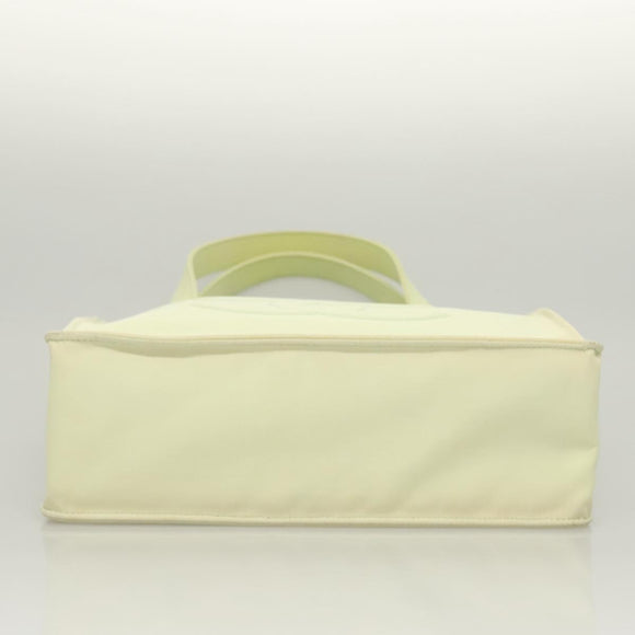 CHANEL COCO Mark Hand Bag Nylon Yellow Gold CC Auth yk18157