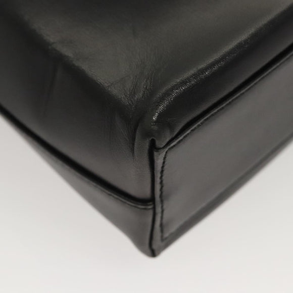 Salvatore Ferragamo Gancini Shoulder Bag Leather Black Gold Auth yk18162