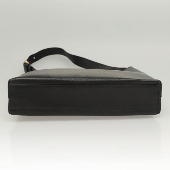 Salvatore Ferragamo Gancini Shoulder Bag Leather Black Gold Auth yk18162