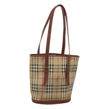 BURBERRY Nova Check Shoulder Bag PVC Beige Gold Auth yk18181