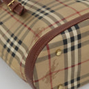 BURBERRY Nova Check Shoulder Bag PVC Beige Gold Auth yk18181-14