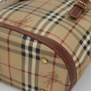 BURBERRY Nova Check Shoulder Bag PVC Beige Gold Auth yk18181-15