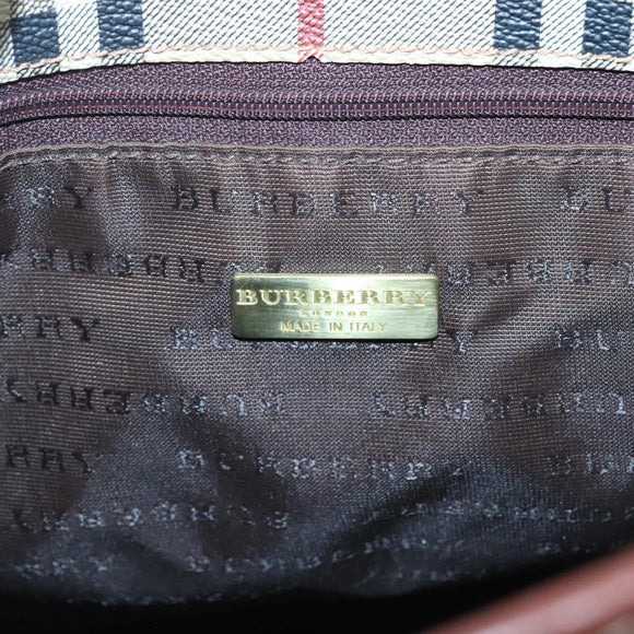 BURBERRY Nova Check Shoulder Bag PVC Beige Gold Auth yk18181