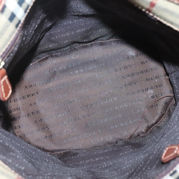 BURBERRY Nova Check Shoulder Bag PVC Beige Gold Auth yk18181