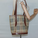 BURBERRY Nova Check Shoulder Bag PVC Beige Gold Auth yk18181-20