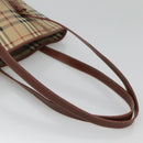 BURBERRY Nova Check Shoulder Bag PVC Beige Gold Auth yk18181-7