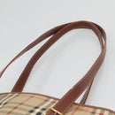 BURBERRY Nova Check Shoulder Bag PVC Beige Gold Auth yk18181-8