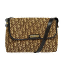 Christian Dior Trotter Canvas Shoulder Bag Brown Gold Auth yk18182-1
