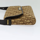 Christian Dior Trotter Canvas Shoulder Bag Brown Gold Auth yk18182-3